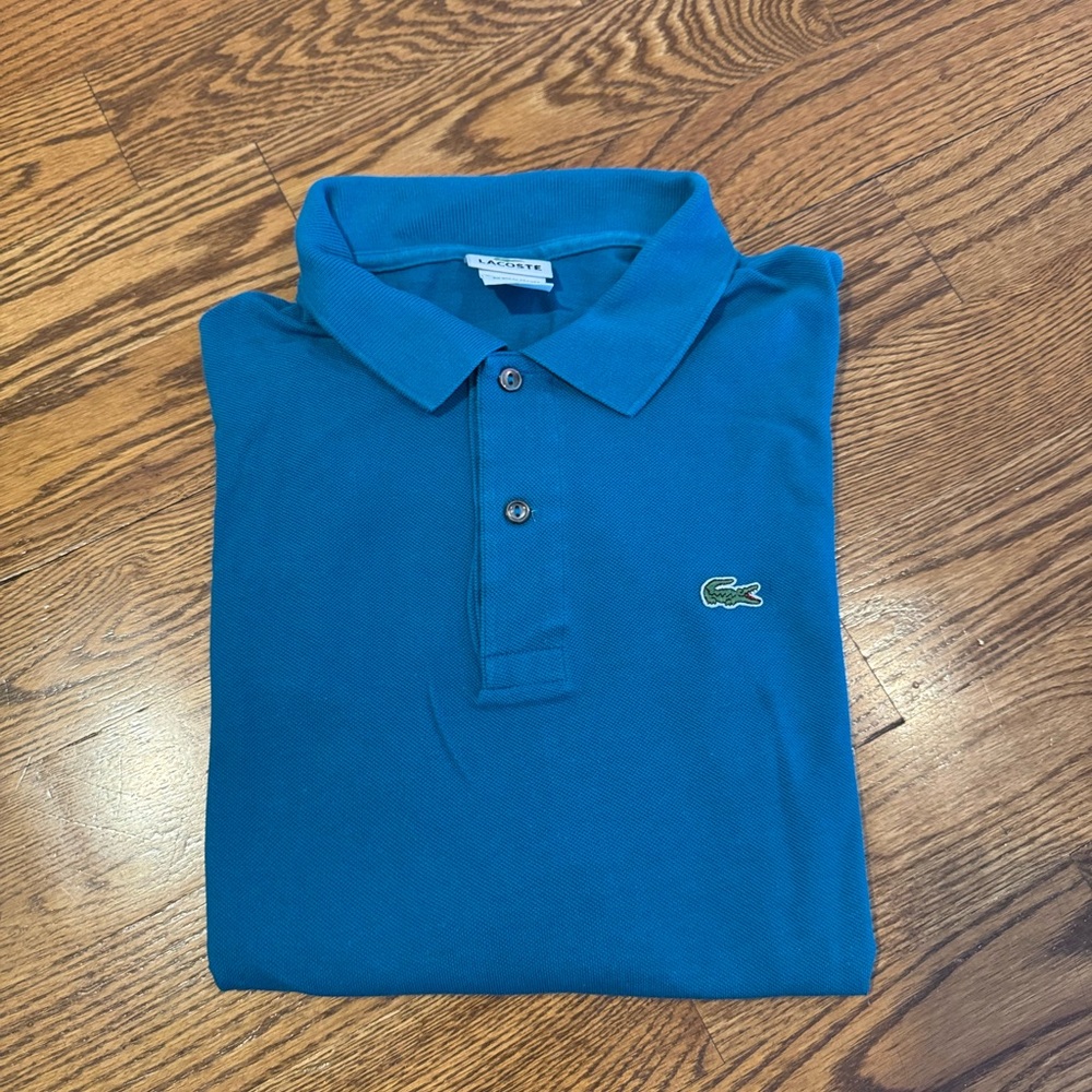 Lacoste men’s teal blue short sleeve Polo Shirt